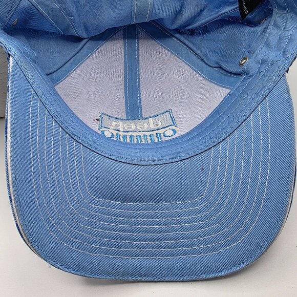 Jeep Logo Mens Blue Hat Casual Baseball Cap Adjustable Outdoors Lightweight - Picture 8 of 9